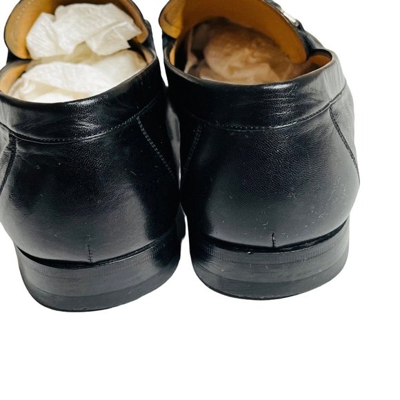 Magnanni Black Leather Bit Loafer Shoes Apron Toe Mens Sz 8 M main image 5